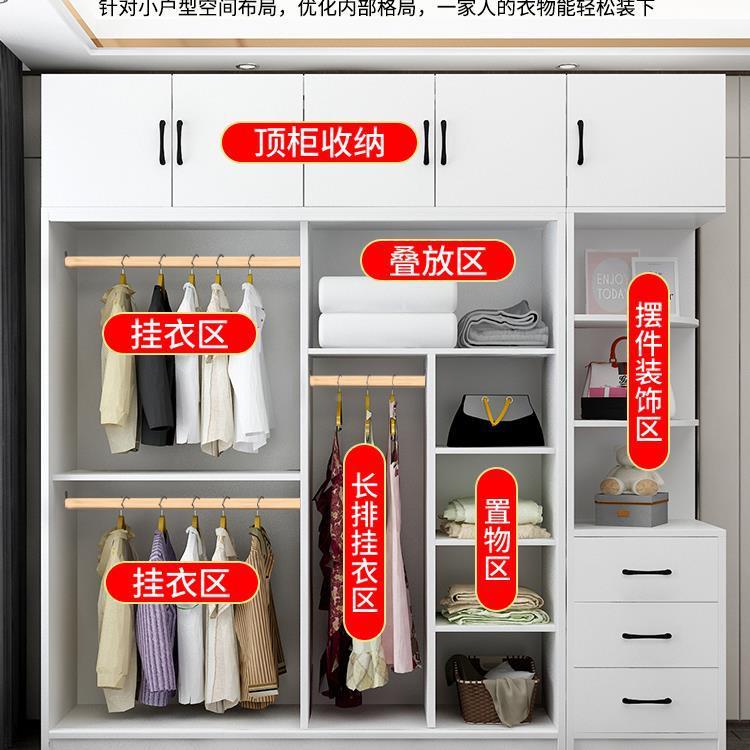 衣柜家用室全实木推门出房租用2卧0拉25新款ltao1012儿童简易收定