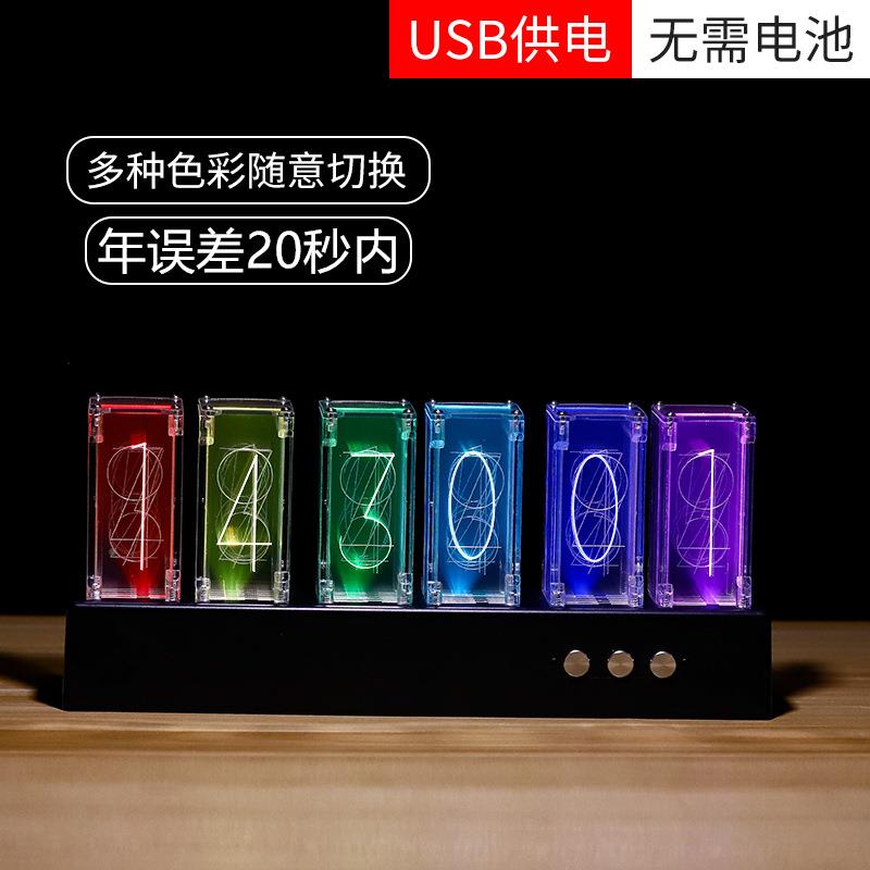 拟辉光管数时钟LED座钟客厅摆RG3344502B夜光创意桌面字台钟钟表