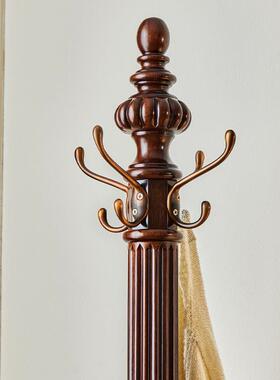 美式实木衣家帽架古实木金丝柚木卧复室落地挂全衣架帝罗RBY堡具