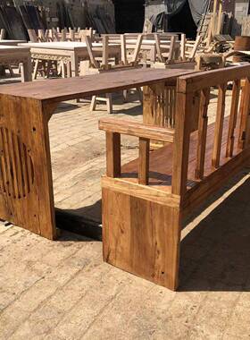 HPE古典新中式阳台榻实榻米茶几桌茶复古怀矮旧老榆木茶桌木款泡