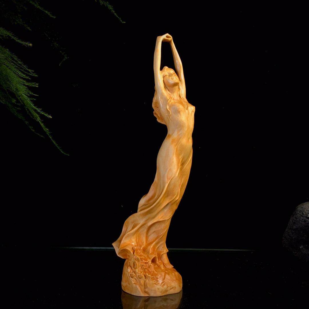崖柏木雕刻初春少女摆件居家装饰品摆设木雕人物美女摆件,农用物资,其他肥料,淘宝优惠券,粉丝福利购,淘宝优惠卷