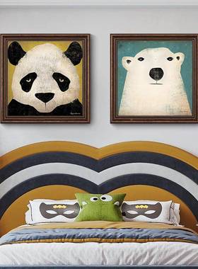装饰画儿房卧室男孩卡动物床头装饰通951挂童画美房式墙画女孩间