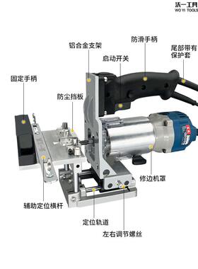 沃一新开款隐形二合一连接件修批SEG量定位木开槽边机槽架工模具