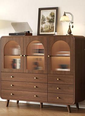 复古餐边斗柜客厅电GQY边柜靠墙储物收纳柜卧室旁风床尾视置物矮