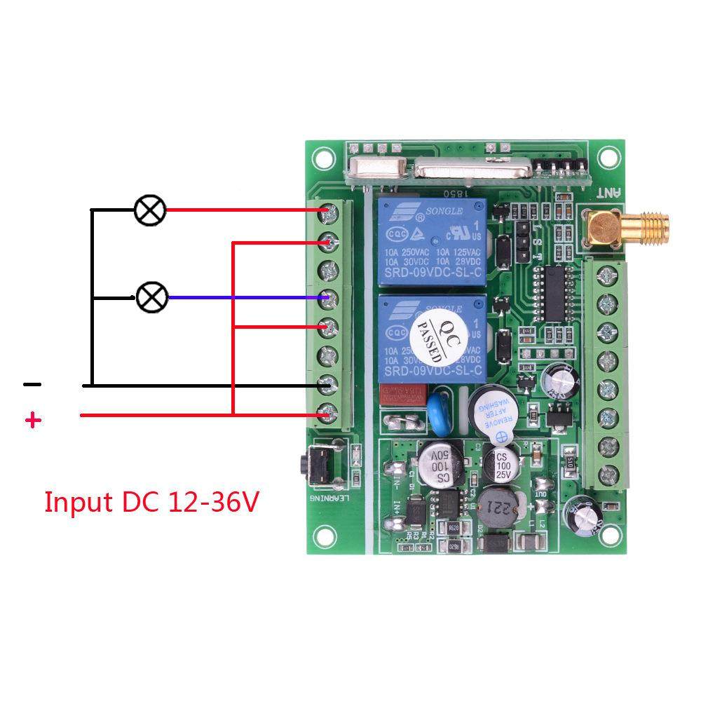 英文12v36直流v57650W两路电机反转控制器无-线遥控开关带正限位