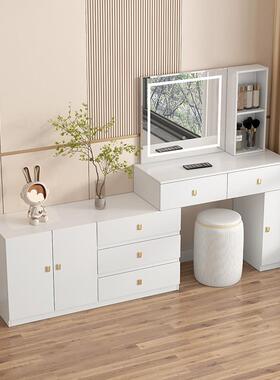 新款225实木梳台妆卧现代简约LLB室化妆台电视收纳斗柜0一体化妆