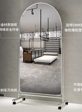 不穿锈钢全身镜衣可镜落地镜家用服装RYL店镜子移衣动试镜显瘦美