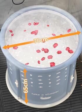 家LMK用大号恒澡免安装折叠浴桶成人款一秒加速开泡澡桶儿童温厚