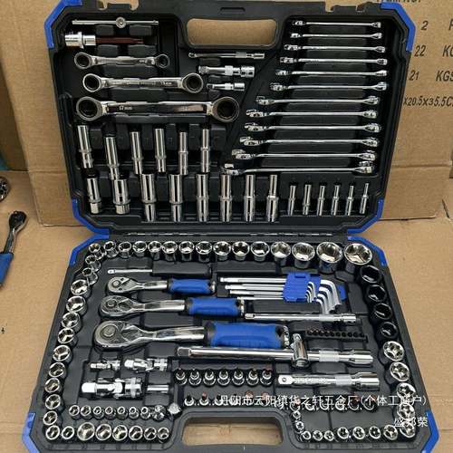 QQY厂手家件修车手工套装汽修维修汽车套筒具扳组套棘轮快速扳组