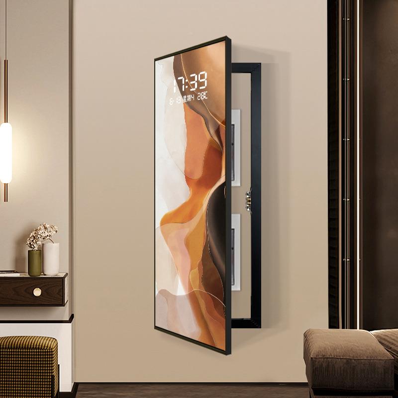 现代简约大尺寸版电表箱装43152闸饰画竖钟表壁画电开关遮配电箱