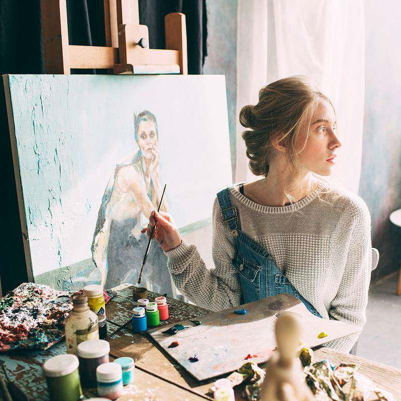 挂油画画挂肖像人物宝宝全家福合照宠定制物风景抽象手工画片照纯