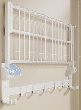 新铝室置物架太空毛巾架加厚白款色浴巾架免打孔洗手间PZX衣浴钩