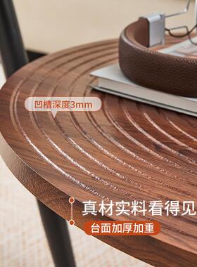 小户厅型阳轮台茶桌年木简约圆形客茶几质出租屋小型IFY沙发边几