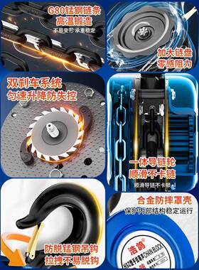 BXT手拉葫芦葫T2T3T5T起重吊具家用小型升降手动芦1圆hsz形起重倒