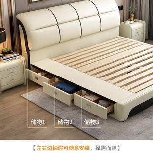 简约现代皮艺床科技ZCS布床1.8米卧床51.m榻榻米主双容人床大量储