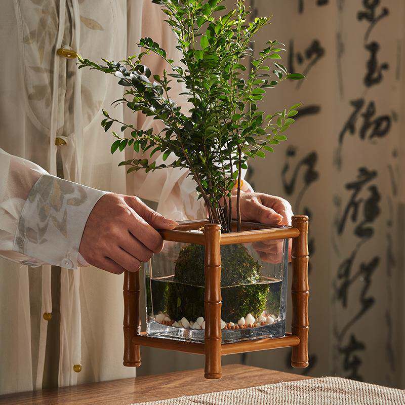 面桌CBL小几花架中式仿迷你花绿植摆件置物架办公室桌上装饰古花