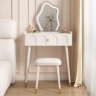 法式 奶油风梳妆台卧室简约现代小户型轻奢高级迷你60cm小型化妆桌