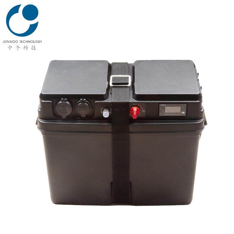 露营房车汽车多功能电池盒户外改装电瓶箱带电量显示屏电源插