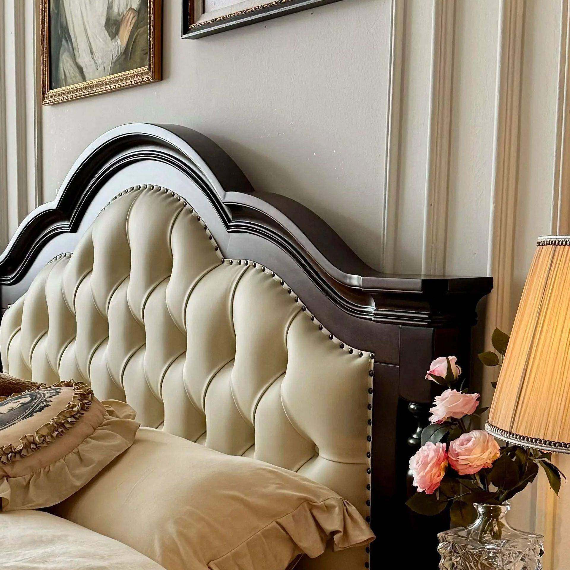 法式复古木风床古HPM1.5式软包主卧1双.8储物婚床人床新美中式实