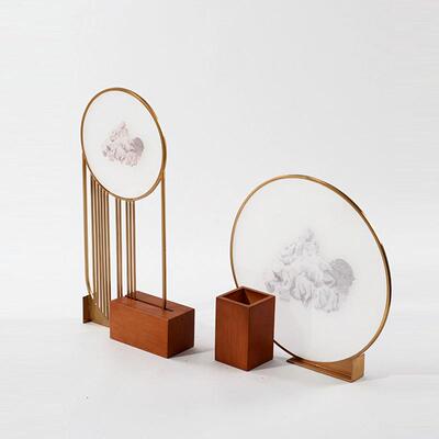 新中式酒桌面金属屏艺术条摆线件样板间售ES-A6432楼处店玄关客风