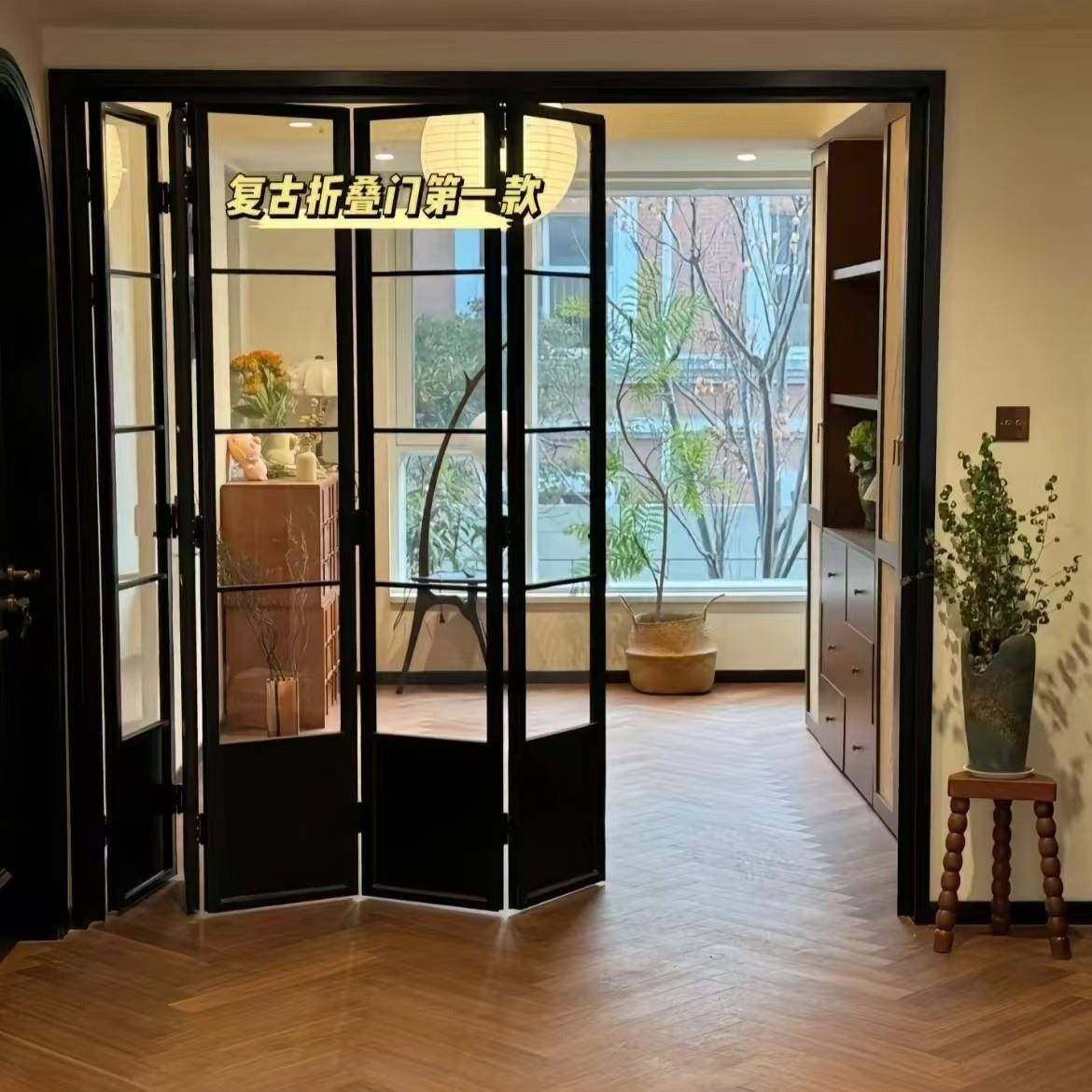 式铝金合法古折叠门无地轨浴室厨房复推拉门水晶玻璃隔断GNZ卫生,全屋定制,全景门,淘宝优惠券,粉丝福利购,淘宝优惠卷