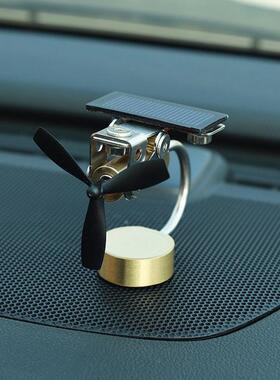 IEA新款装太阳能车载件旋转小摆风车型拼模饰汽车用中控台装饰品