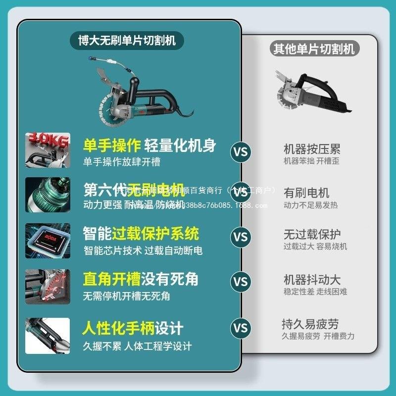 新款博大无开槽机大安功率混凝土无尘单水电装190片墙面多功99263