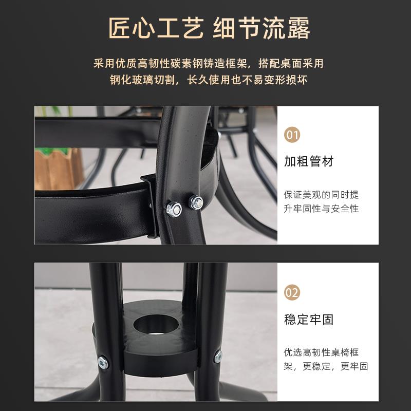9U户外桌套装艺藤椅三五件几套室外露天休闲ZY-231椅茶别铁墅庭院