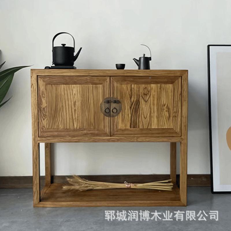 老榆木5斗柜纯实木储柜新中式收纳柜古纳物餐边柜复卧榆木柜子室