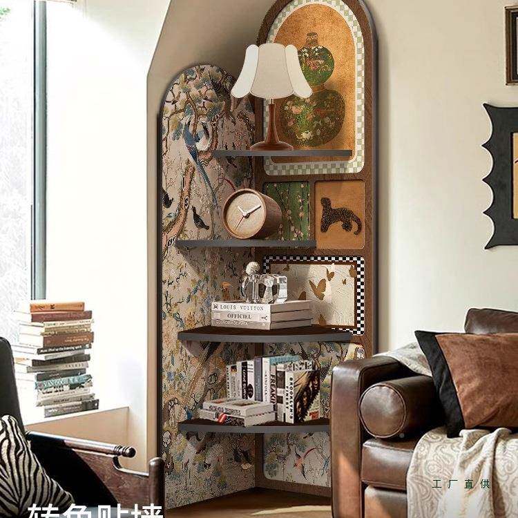 中墙角转角柜柜落地古风摆件客厅电视柜边转角置物架F99MJS59多层