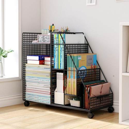 台飘窗书DZC架小书柜儿童绘本架空阳带间利用书桌边置移物架落地