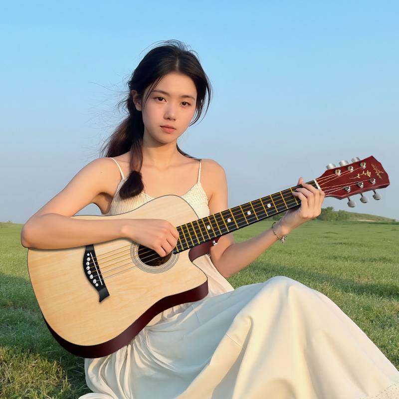 民谣吉他初学者男女生学生练习38寸41寸民谣木吉他新手入门乐器