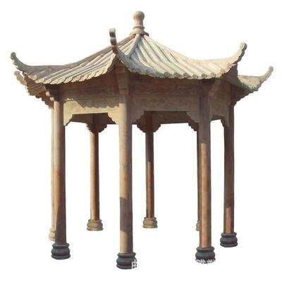 雕石凉亭户外休息中式角亭园林广场六凉亭观雕XF-U塑石景亭子厂家