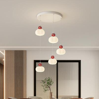 广东中山餐厅吊灯2长条设师棉花奶油具738风餐桌灯现代简约计025