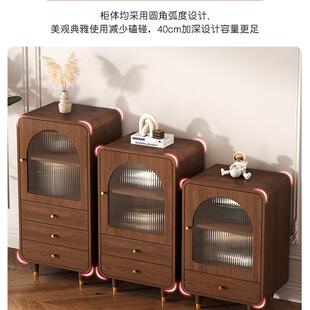 复古餐边矮五斗置柜卧室客厅985靠墙床收纳电视柜沙发物实尾旁木