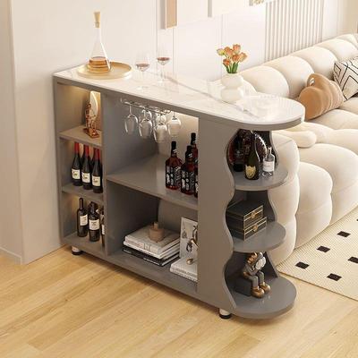 奶油台厨桌子靠墙家用酒柜实裕兴茂木隔断客厅岩板餐边房沙发移动