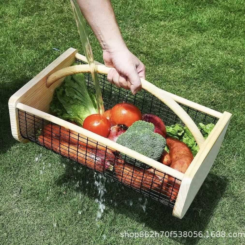 铁艺结合收纳筐家居杂物整理筐厨房蔬菜水果收纳篮蔬菜筐水果筐