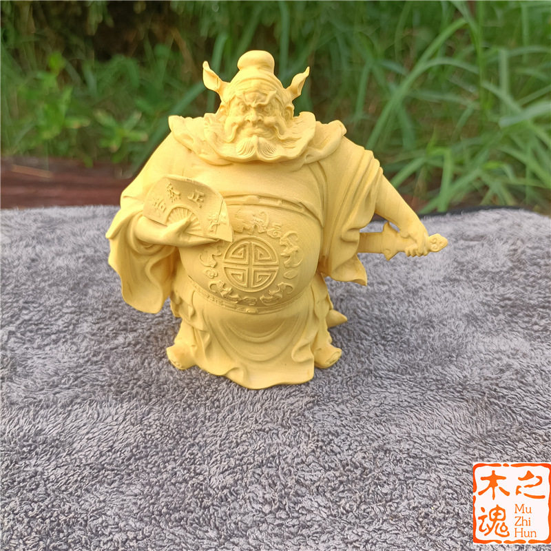 黄杨木雕刻天师钟馗车摆件文玩手把件家居装饰收藏品送礼工艺品
