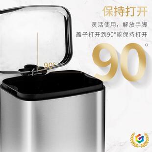 ?6长形不F$p$%p$%锈钢家缓用垃圾L桶时尚简方约客办公室脚踏静音