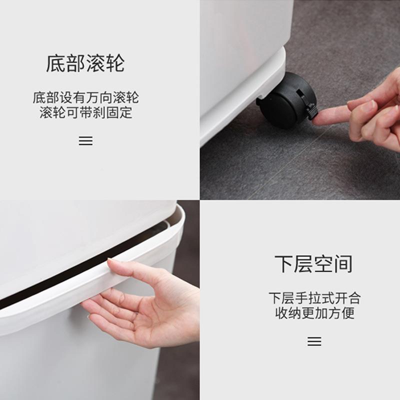 双层分类一体圾桶塑料日式创VPW意垃用厨房带盖大号分垃圾桶干家