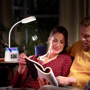 款 笔筒台新灯时钟显小示能屏多功七彩氛965围灯学生学习护眼夜灯