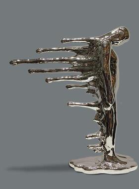 间创意抽象逆行者人物雕塑办摆件励志玄关房QZ-A183轻奢桌公面装