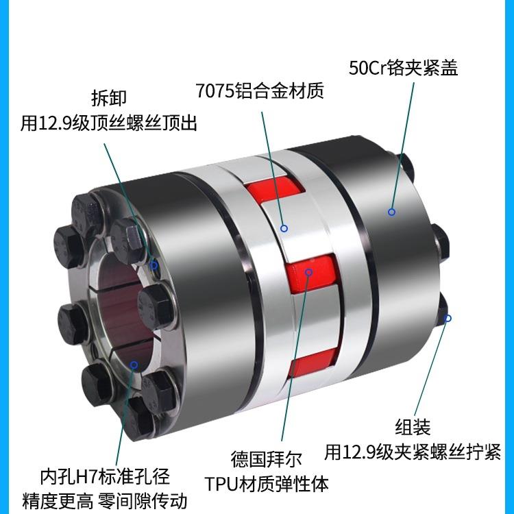 涨式梅型联器大扭矩花数控机床882弹性胀轴紧套主紧轴连轴器三轴
