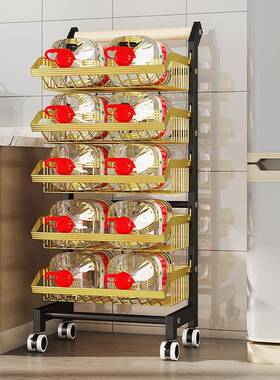 厨房蔬菜置物收地纳家用落多层储物架推车移动JIR用小品架大全金