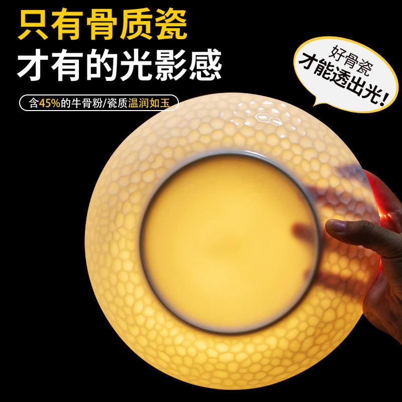 骨盘子家用简约加厚NDM防烫浮可微深波水果沙拉盘餐具组瓷合圆菜