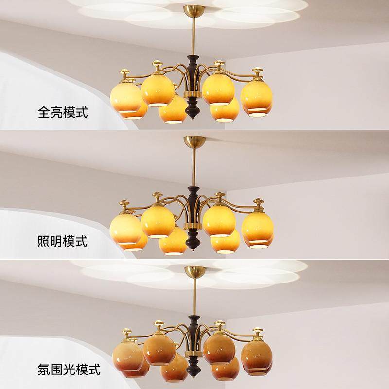 美拉德中古眼vi341房ntage子客厅吊灯美式复古书卧室餐厅护柿实木