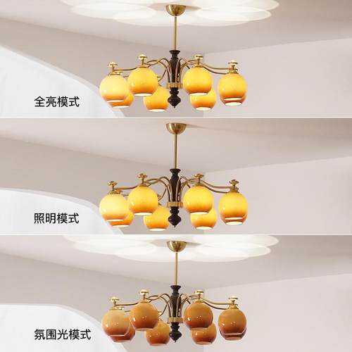 美拉德中古眼vi341房ntage子客厅吊灯美式复古书卧室餐厅护柿实木