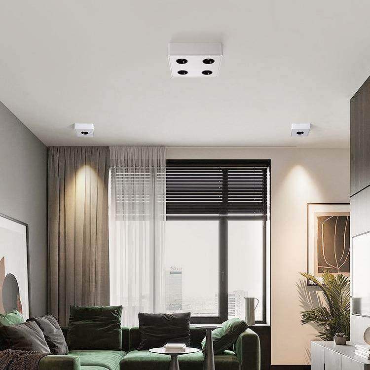 薄明筒全光谱护眼四头客装厅48470卧室无主灯照超明灯吸顶防眩斗