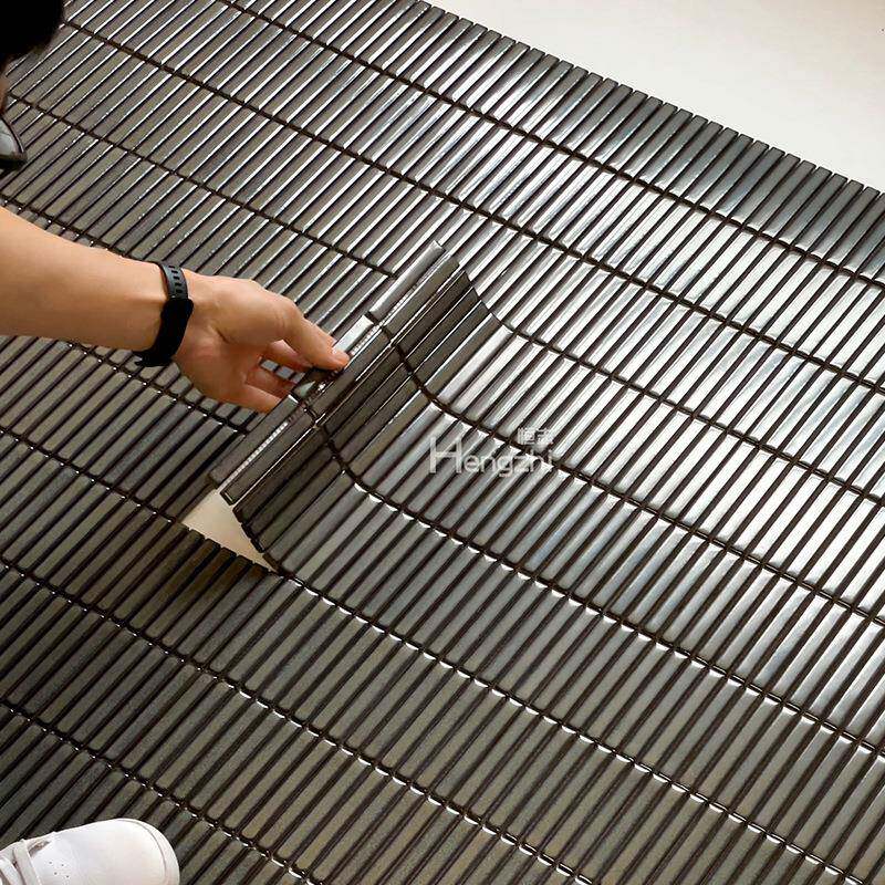 细长条窑变马赛克蓝绿色结晶窑变瓷砖吧台圆柱阳台条形手指墙砖