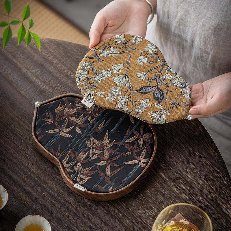 黑胡桃木葫芦壶承干泡盘西阵织壶垫布艺干泡垫茶道零配小茶盘茶托,农机/农具/农膜,其它农用工具,淘宝优惠券,粉丝福利购,淘宝优惠卷